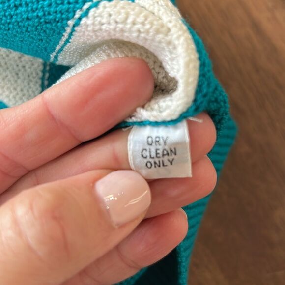 Vintage St John Nautical Sweater Gold Embroidered Anchor Checkered Knit USA L - Picture 7 of 13